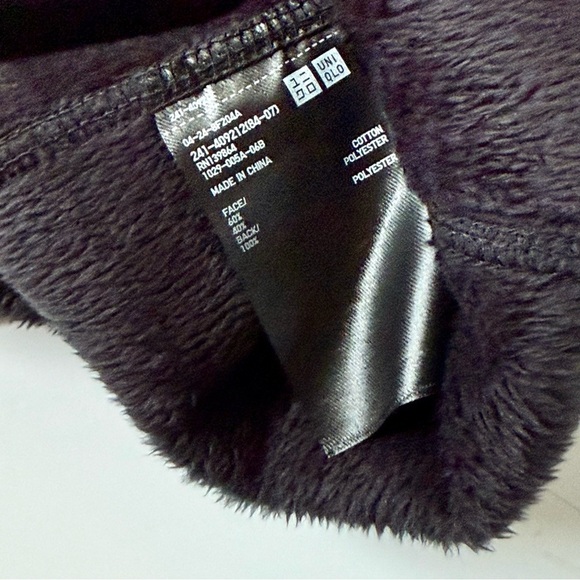 UNIQLO Lined Zip Hoodie Jacket Black Medium Relaxed Fit - Picture 7 of 10